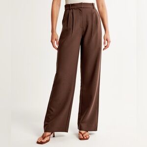 A&F Sloane Tailored Premium Crepe Pant - Size 26 Long - Brown